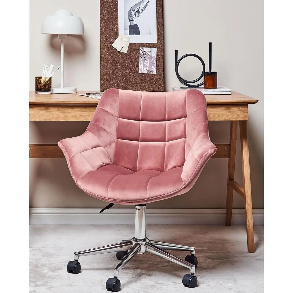 LABELLE - Bureaustoel - Roze - Fluweel