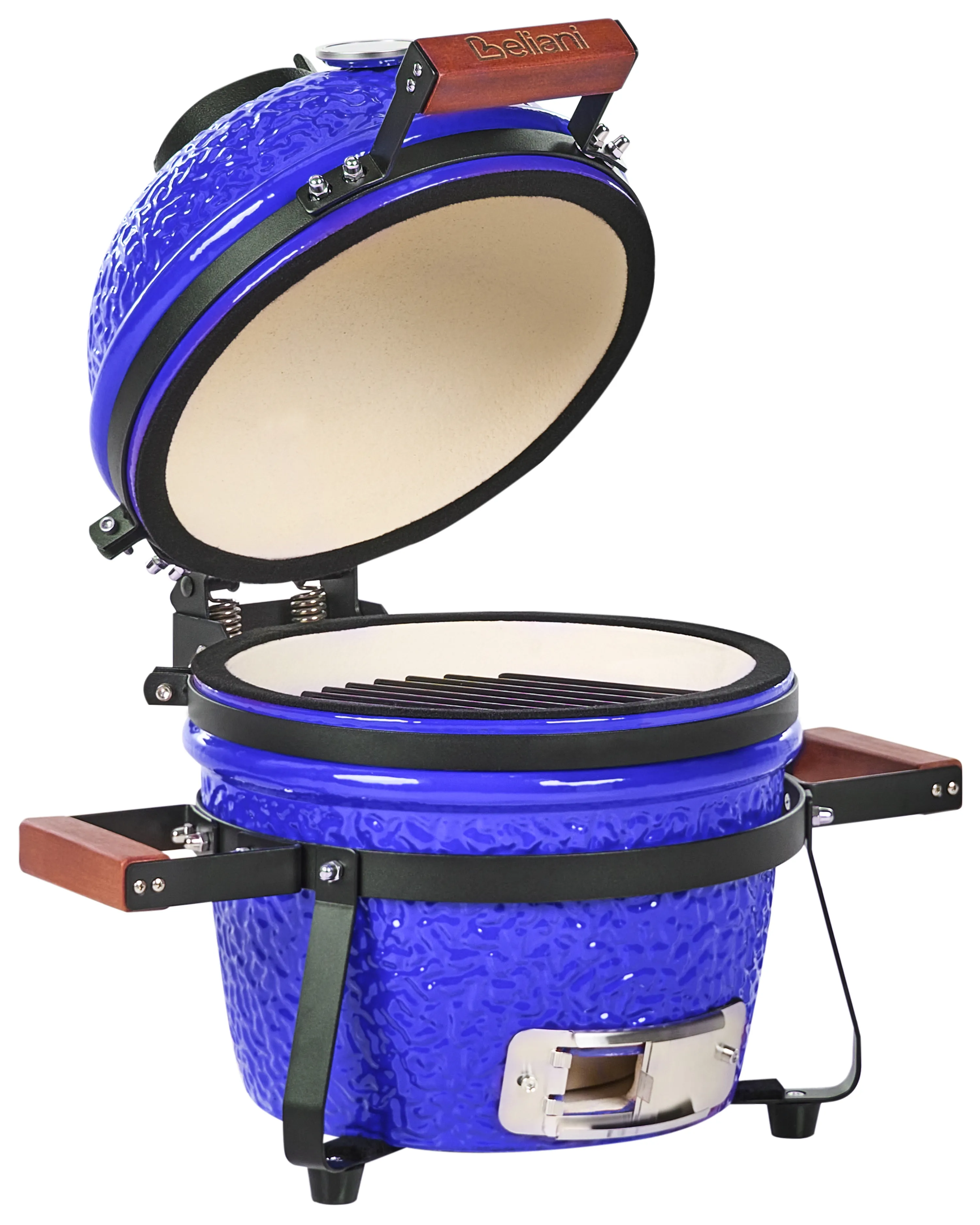 Mini Charcoal BBQ Grill KAMADO Ceramic Blue