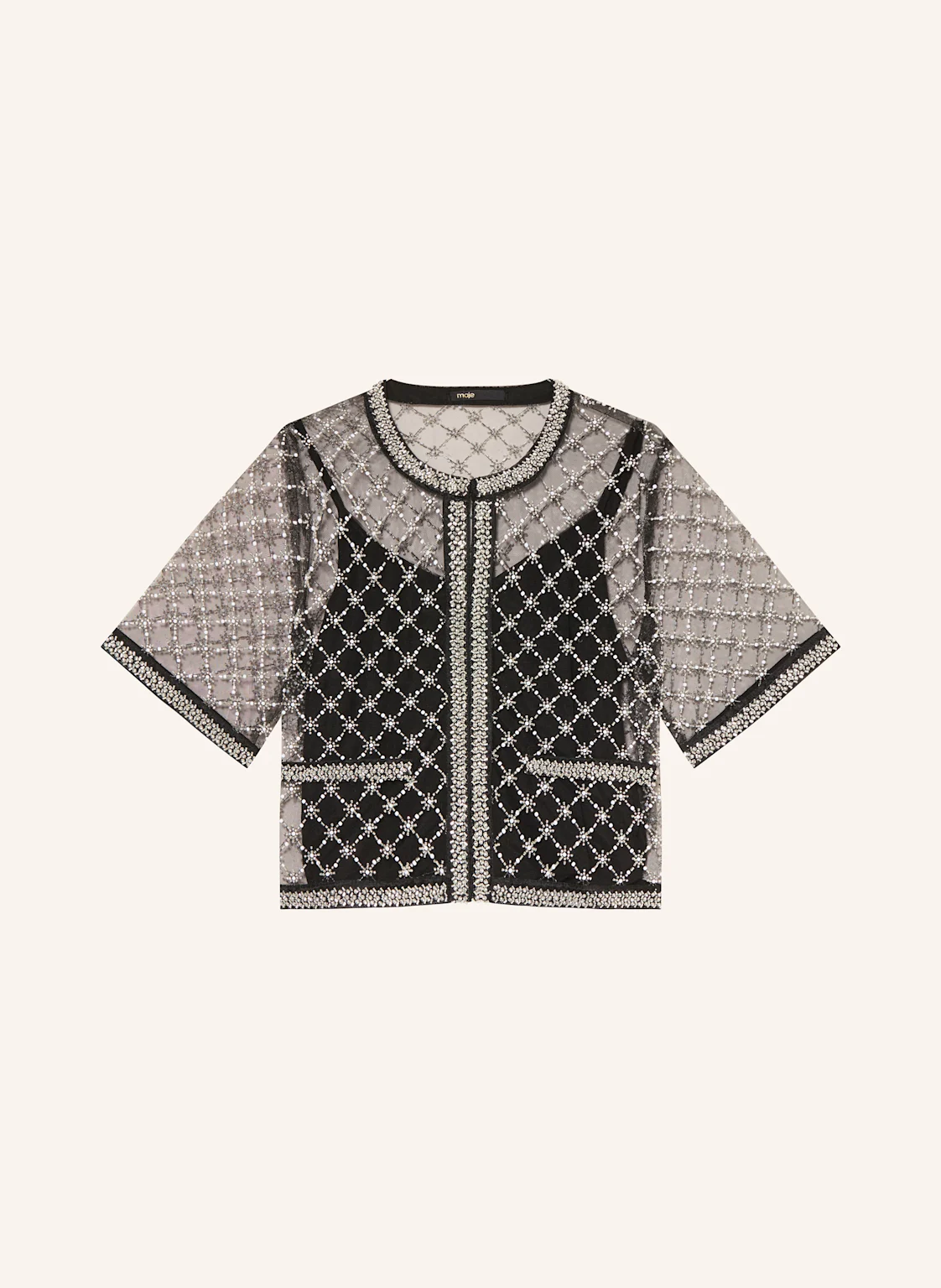 maje Blusenshirt mit Schmucksteinen