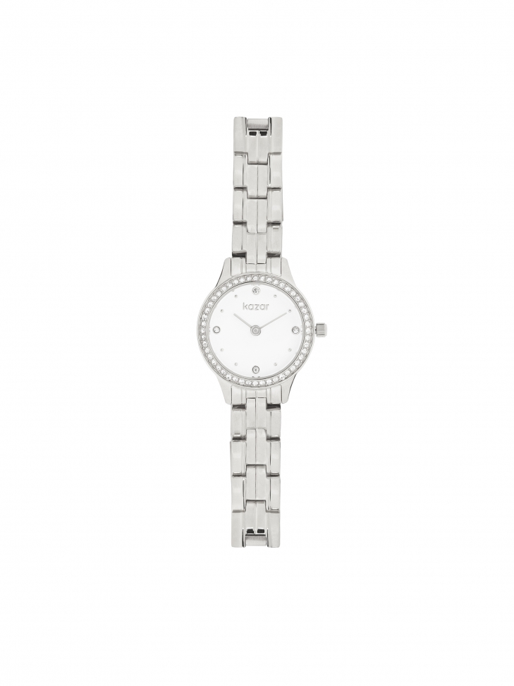 Silver watch on a slim bracelet