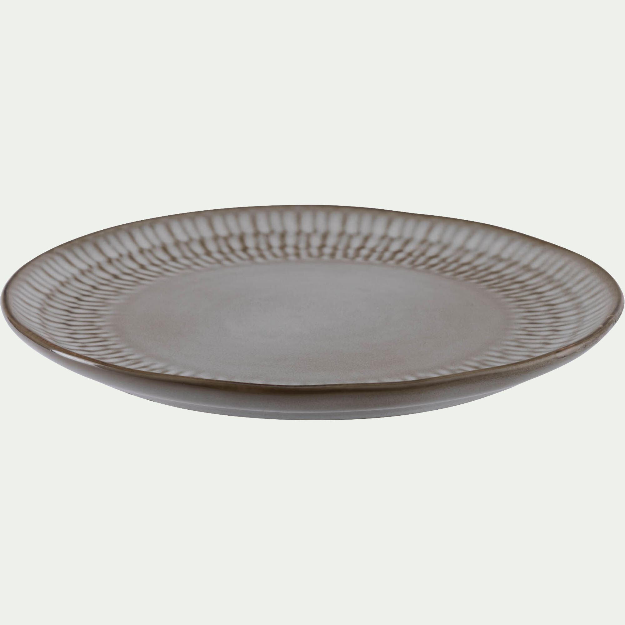 LIAM - Assiette plate en grès D26,6cm - blanc ventoux