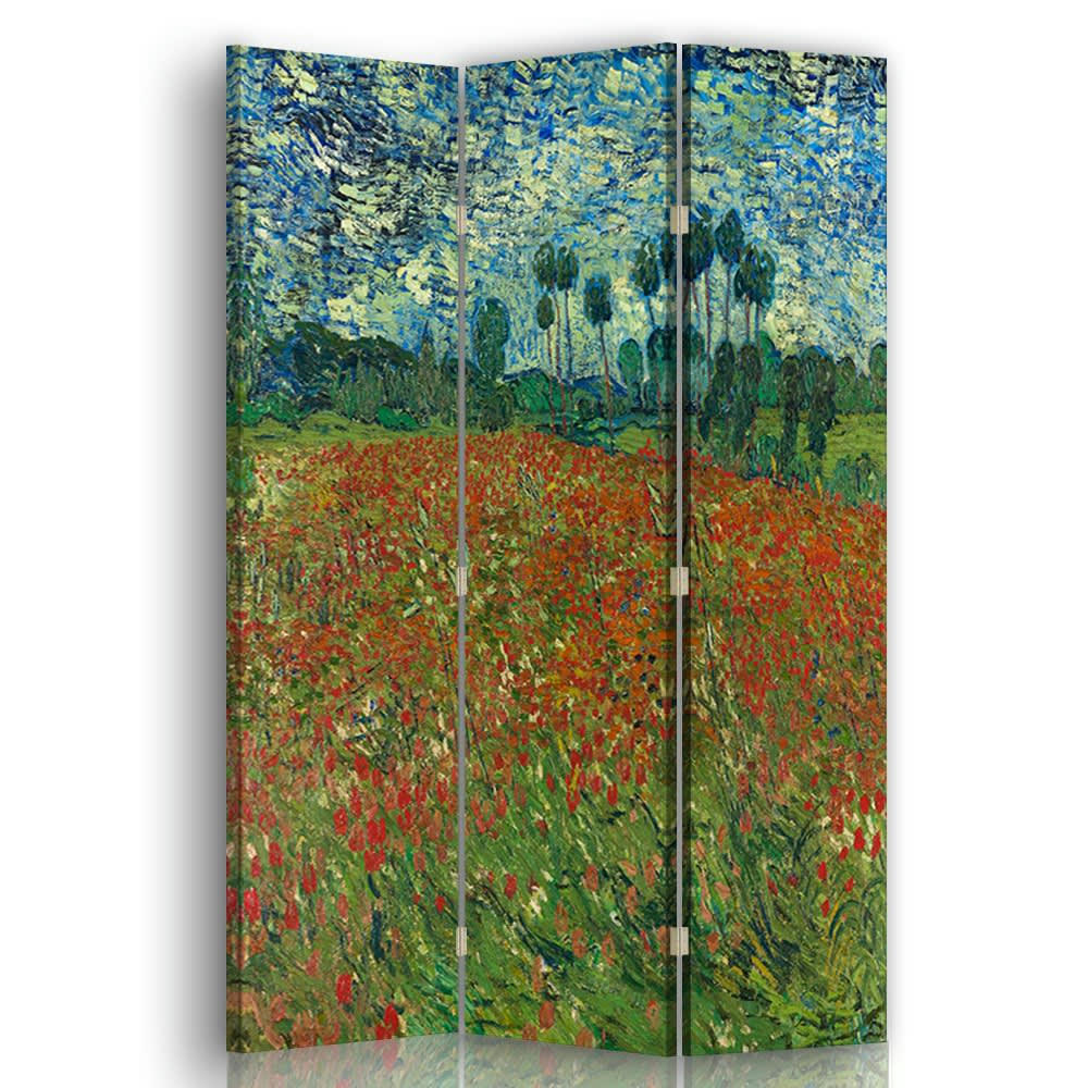 - Paravent Le Champ des Coquelicots - Van Gogh 110x150cm (3 volets)