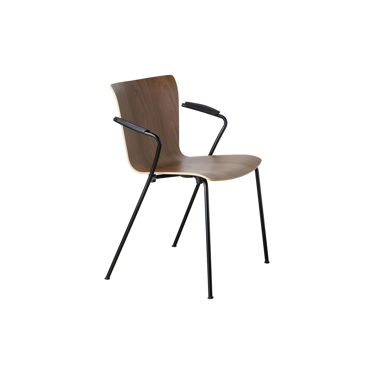 Vico Duo&trade; VM111 spisebordsstol, lakeret valnød/sort