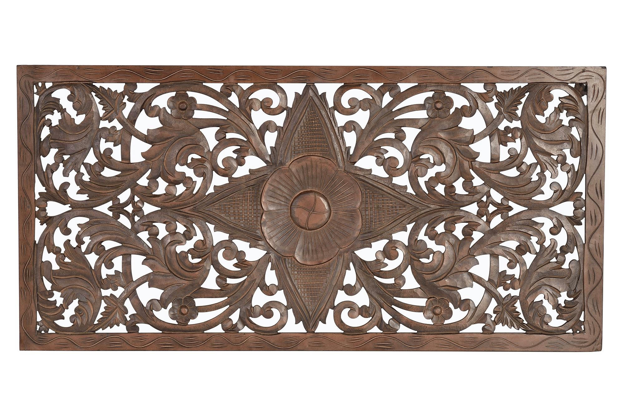 - Tête de lit en bois de manguier couleur noyer