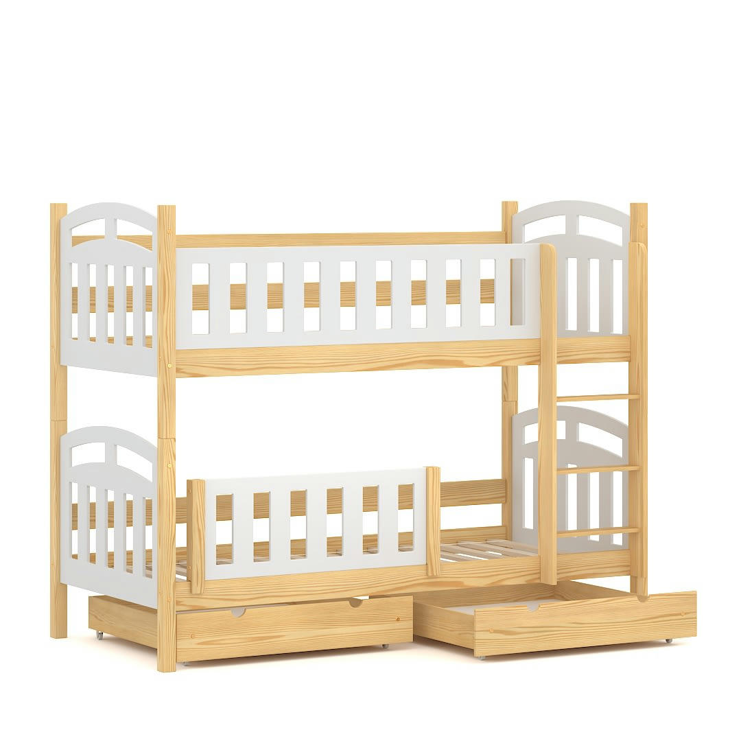 - Lit superposé en pin massif&MDF 180x80 naturel