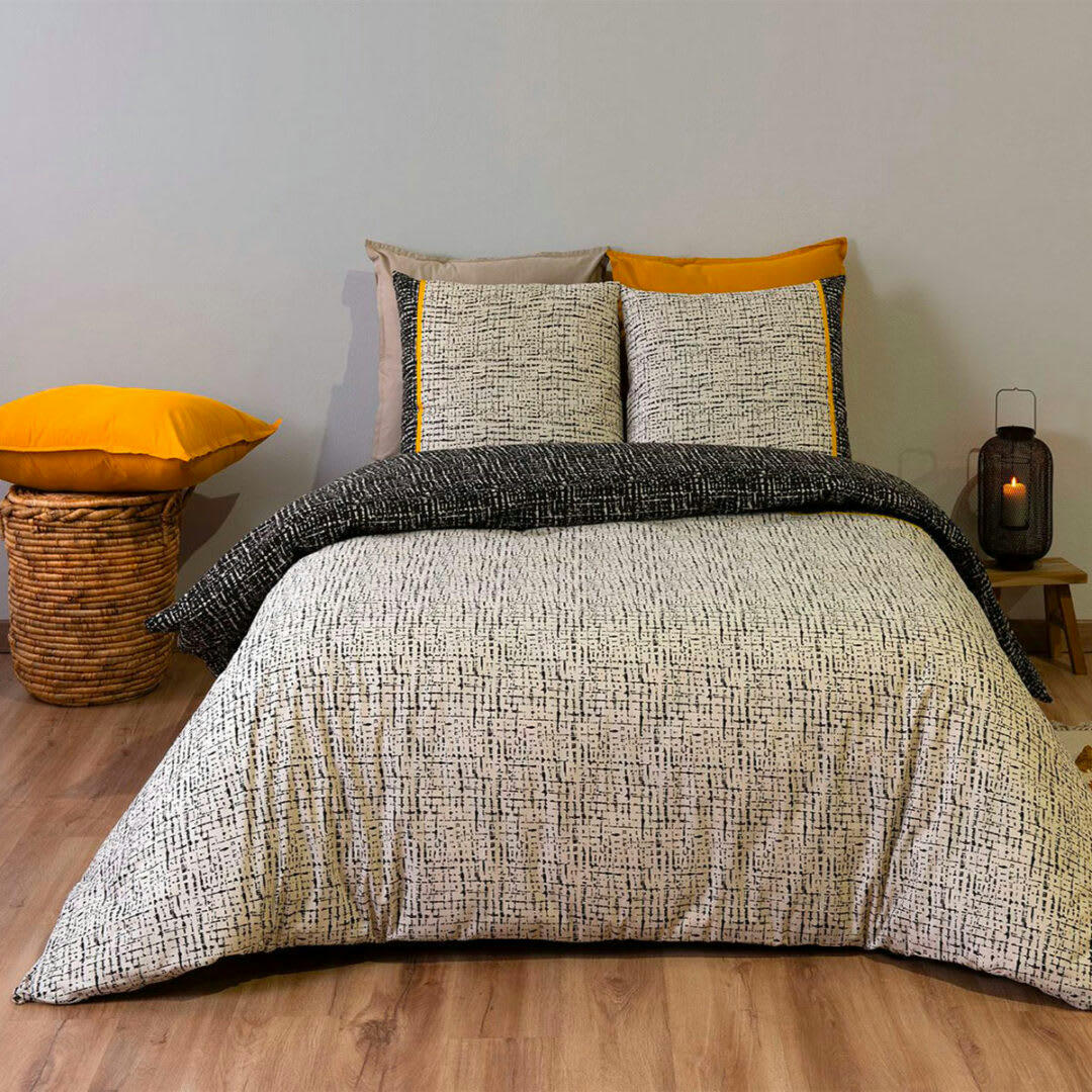 VULCANE - Parure housse de couette coton blanc 240x260 cm