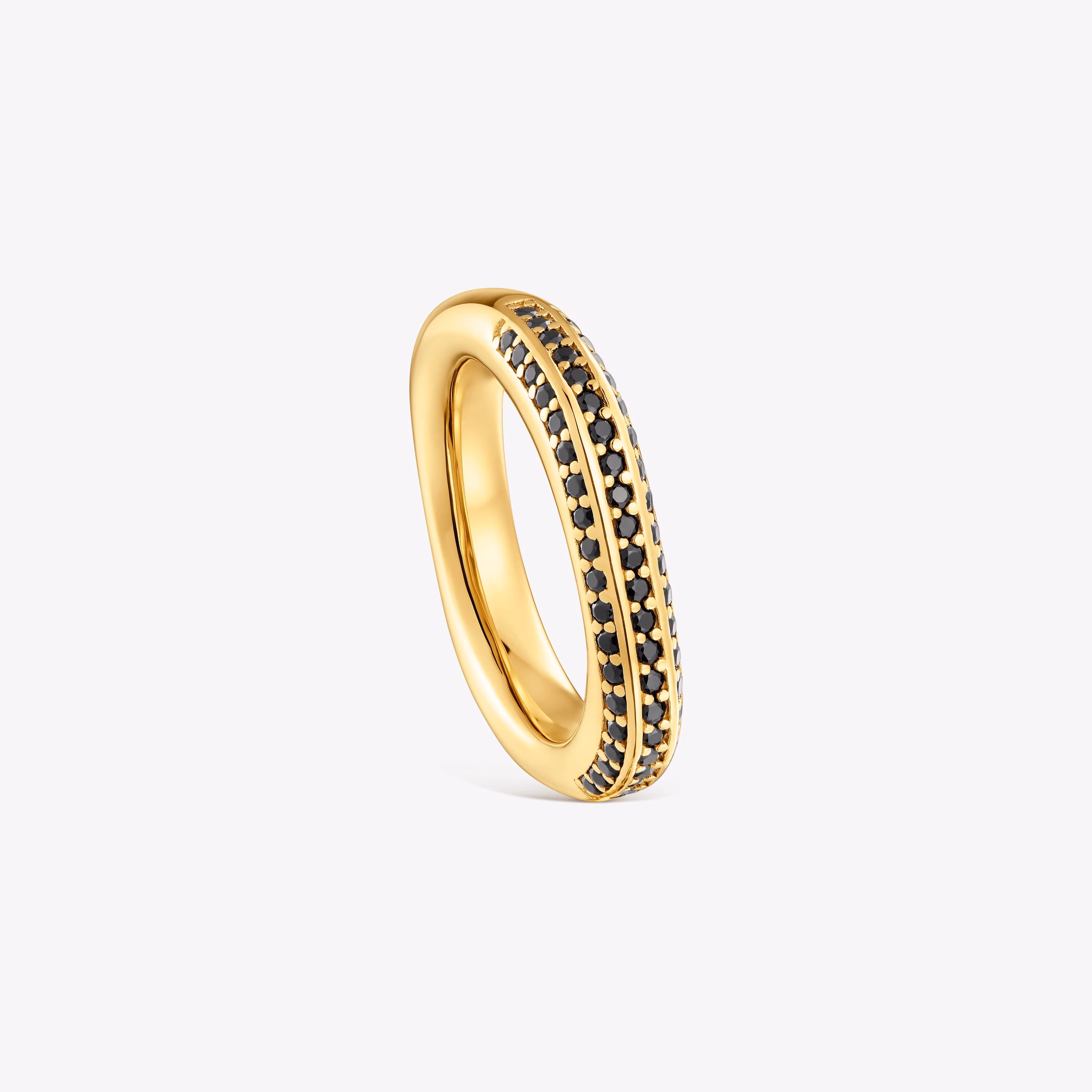 Anillo con baño de oro 18 kt sobre plata y espinelas Line