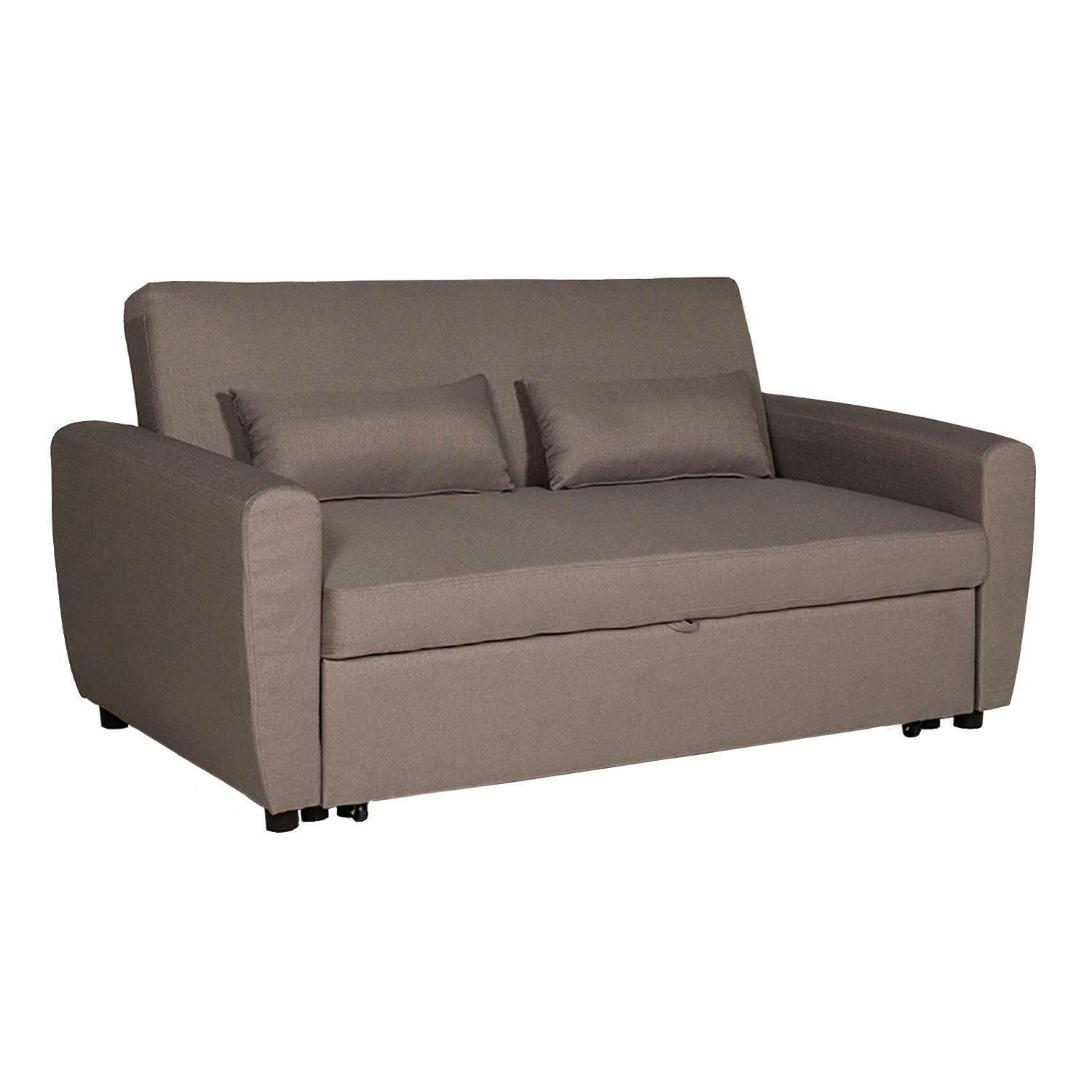 MATT - Canapé convertible 2 places en tissu taupe