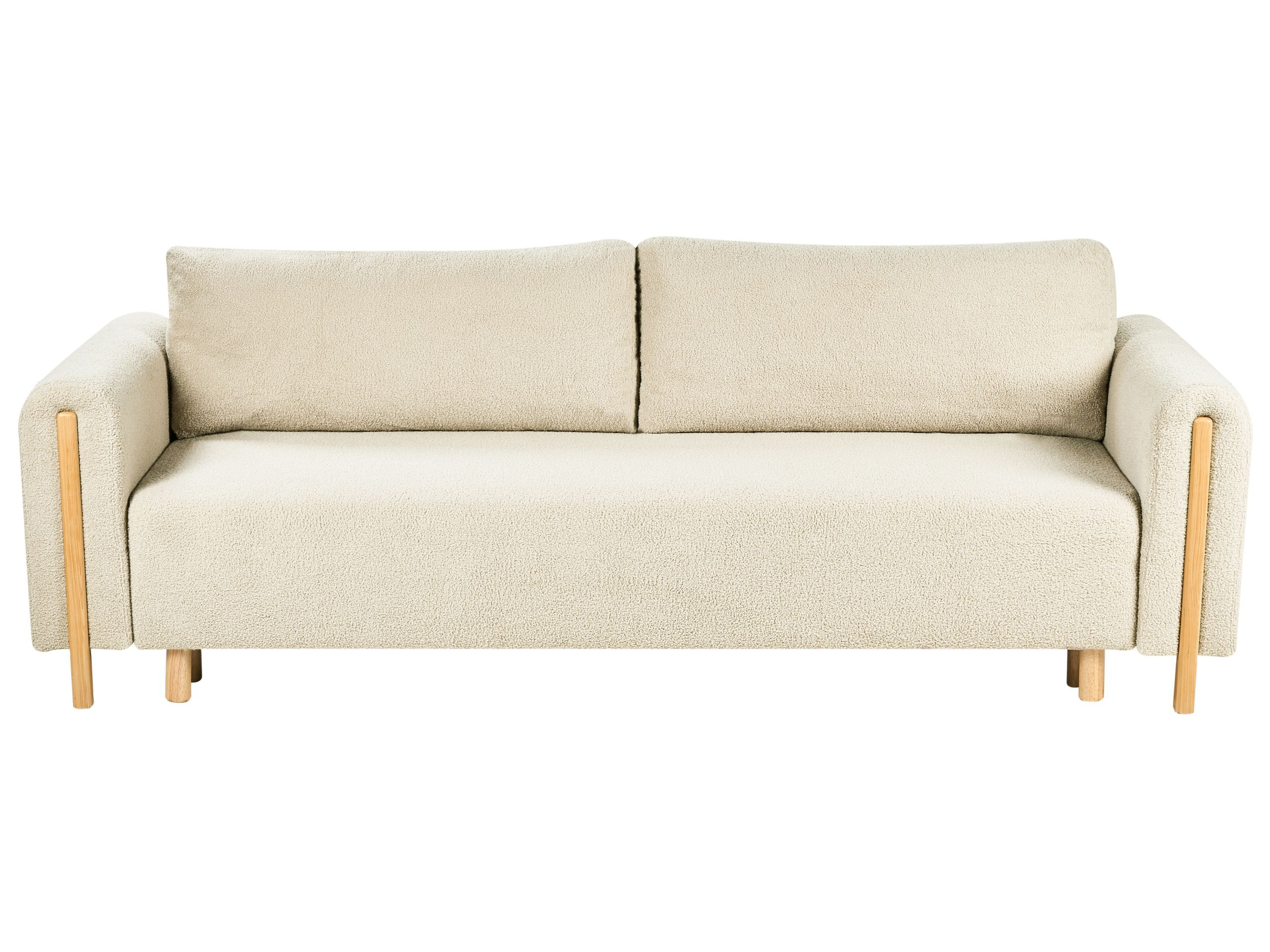 Sofa rozkładana z funkcją spania bouclezłamana biel