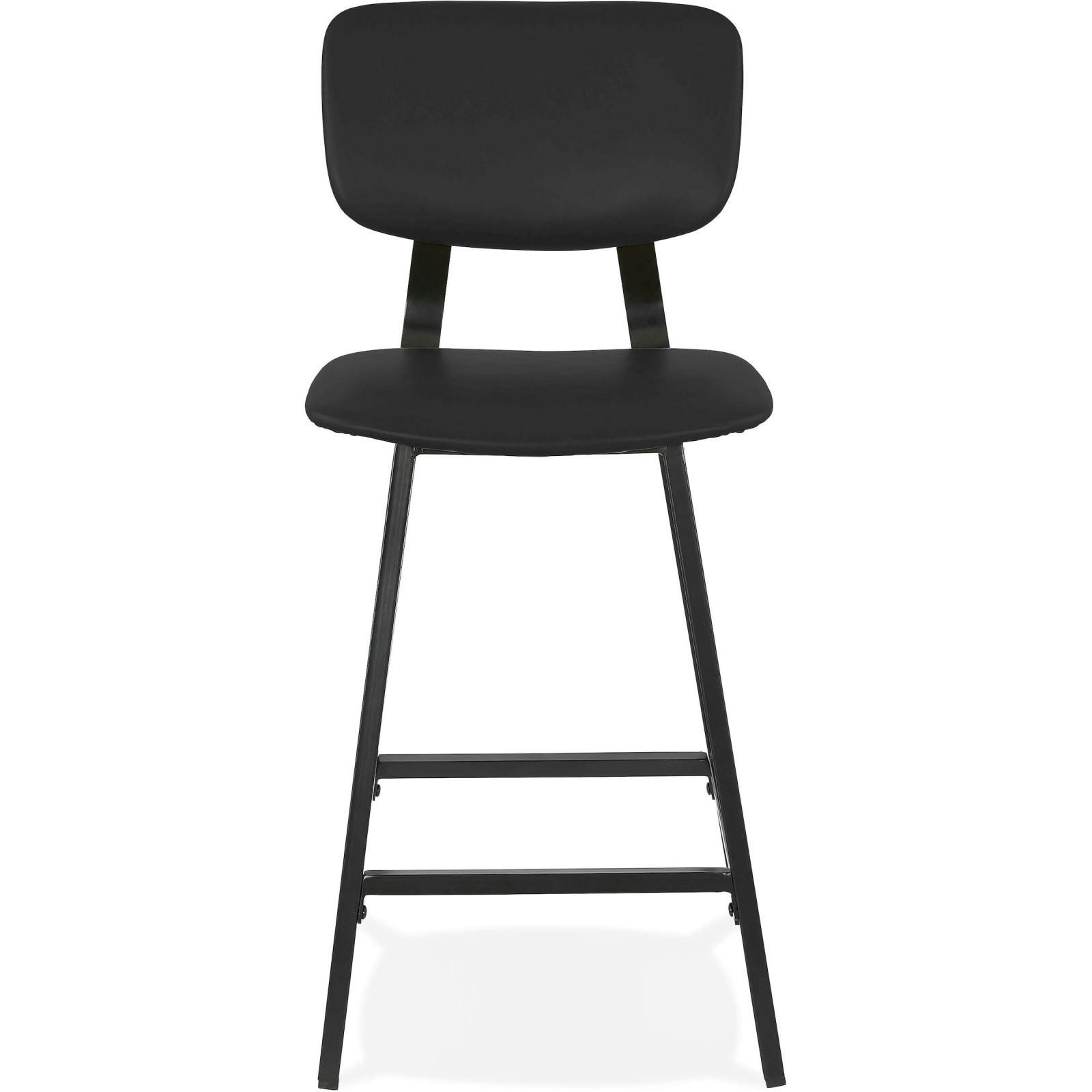 MIRANDA MINI - Tabouret de bar Simili Noir H. assise 65 cm rembourré