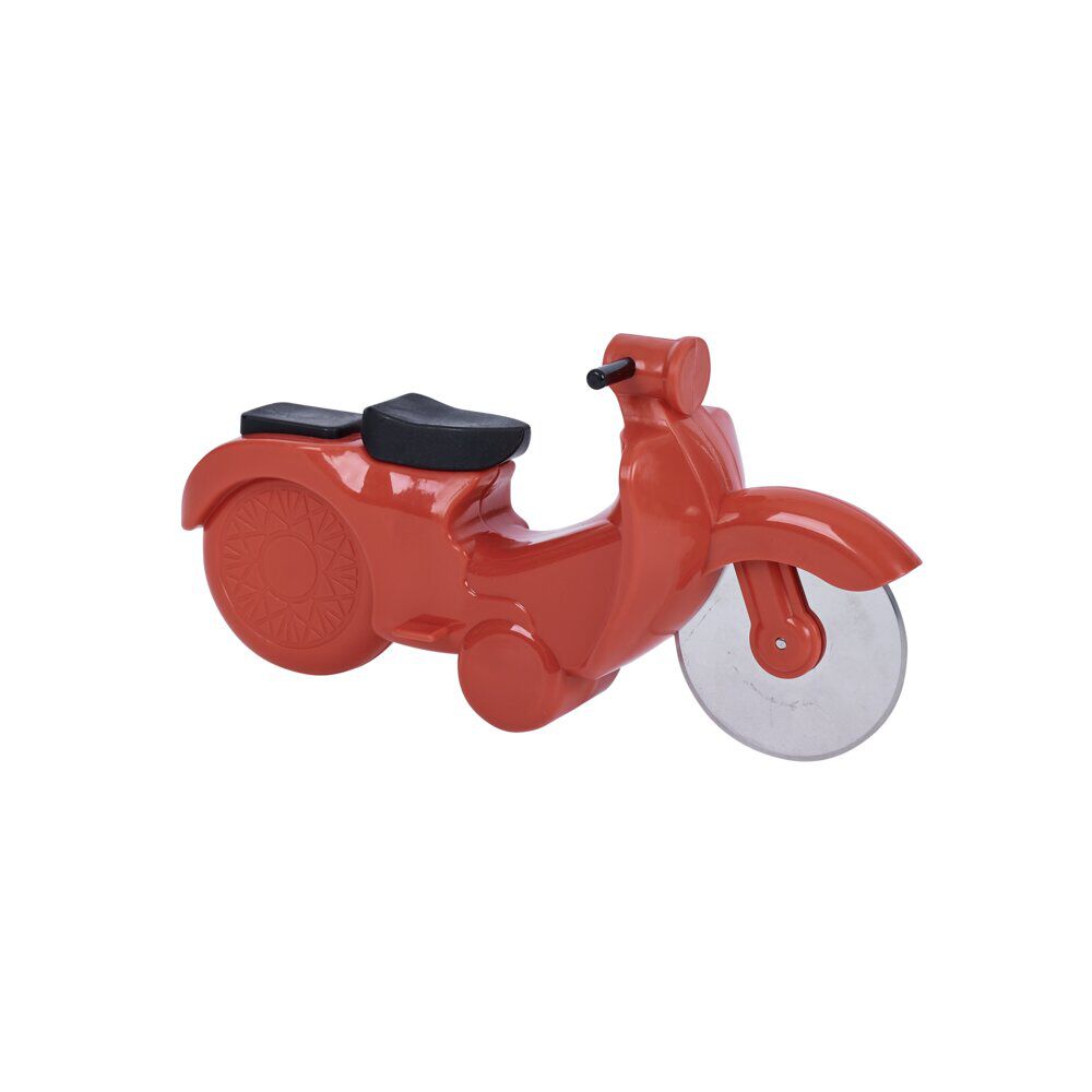 Roulette à pizza forme scooter rouge ou bleu