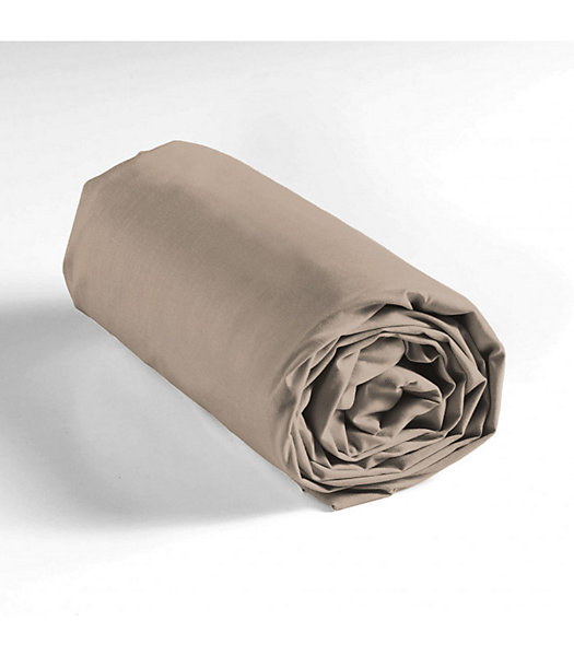 DRAP HOUSSE 2 PERSONNES UNI 57 FILS LINA SABLE - 140x190cm - Sable