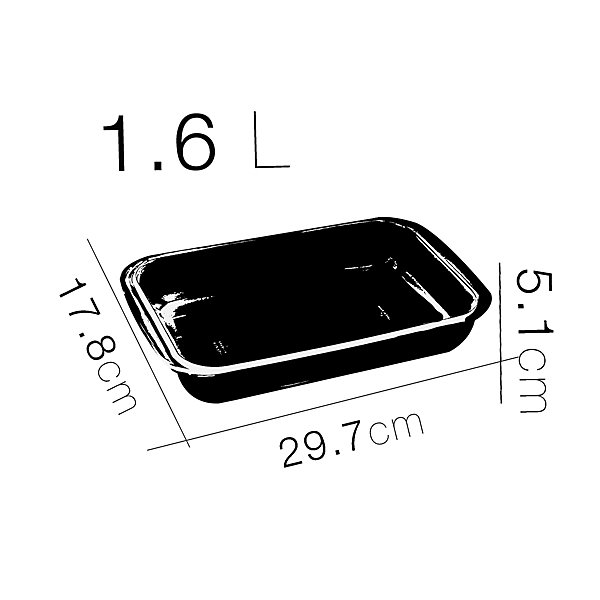 Lot de 2 plateau à four rectangulaire, Plat à gratin, moule de cuisson en verre 1.6 L - Longueur 29.7 x P 17.8 x Hauteur 5.1 cm