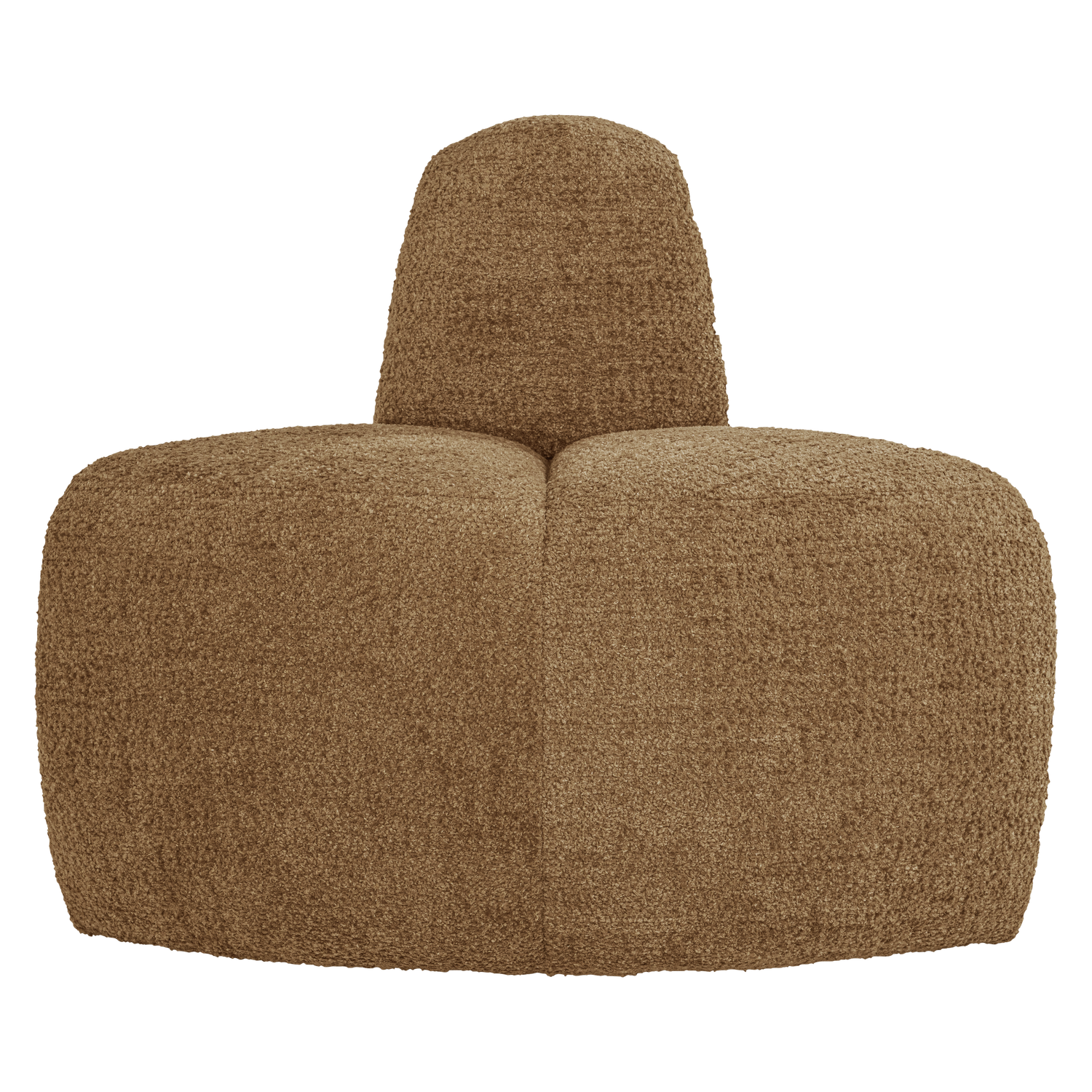 WOOOD eetbank hoek rond rugleuning Mojo - Wollig - Honinggeel - 83x100x74