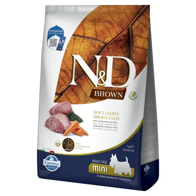 Farmina N&D Dog Brown Adult Mini Lamb, Carrot & Spirulina