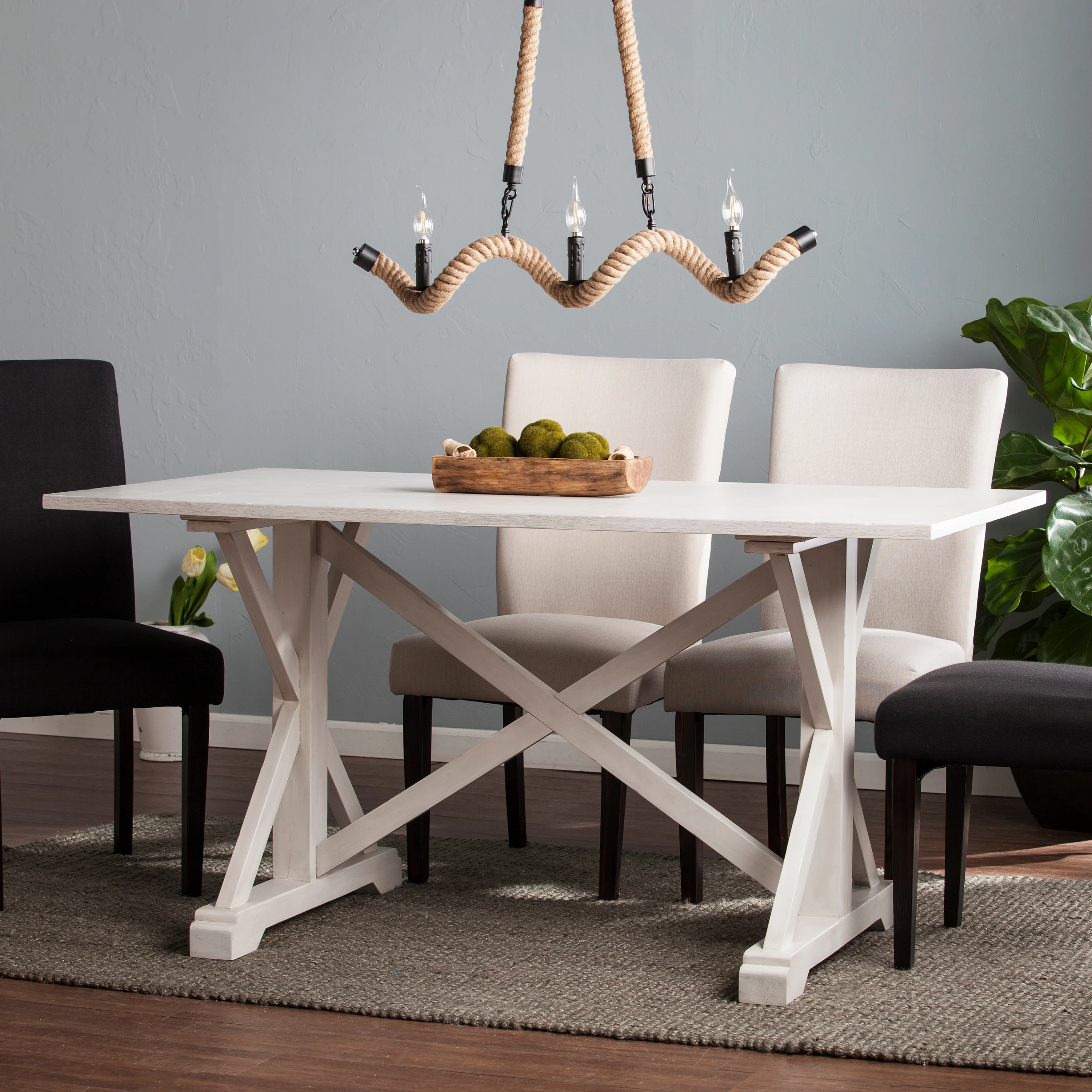 SEI Furniture Oriaga Farmhouse Trestle Dining Table