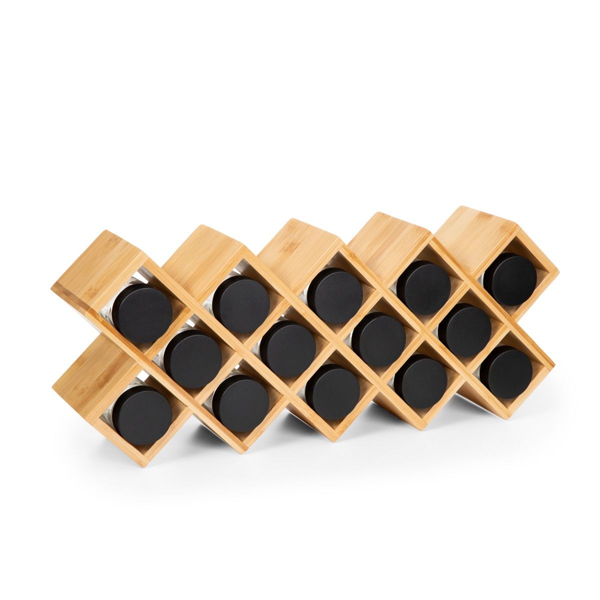Zestaw przyprawników B2 BAMBOO Essentials na bambusowym stojaku 42x17x9,5 cm
