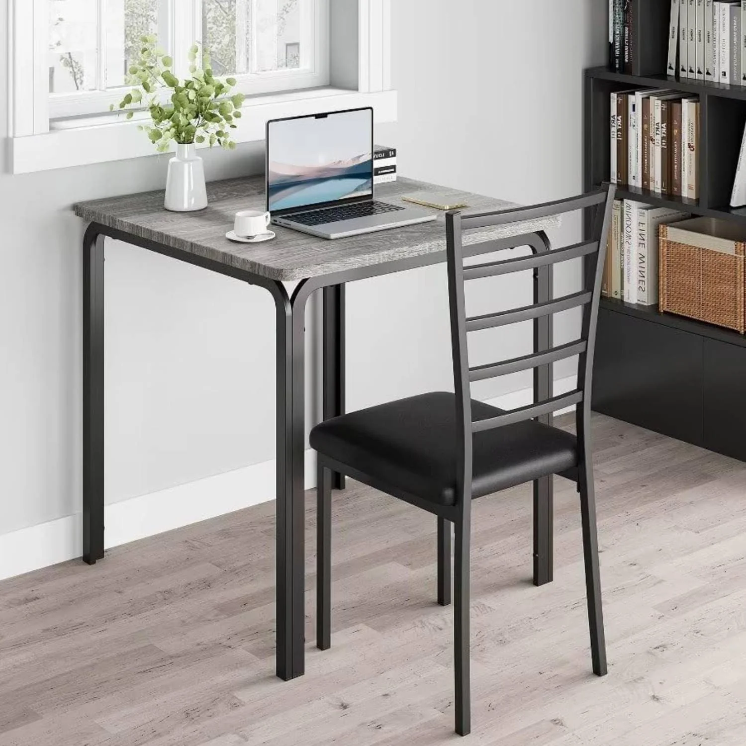 Square Dining Room Table Set with 2 Upholstered Chairs