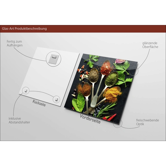 Glasbild »Vintage Herbage II«, mehrfarbig, Digitaldruck