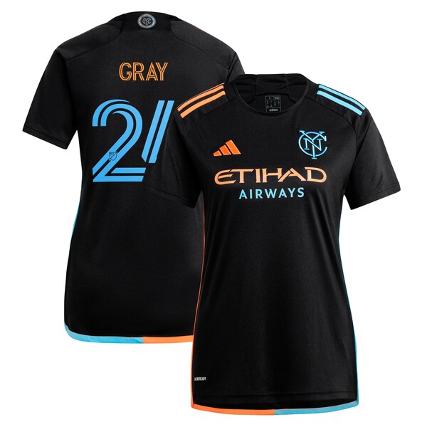 Tayvon Gray New York City FC adidas Women's 2024 24/7 Kit Replica Player Jersey - Black