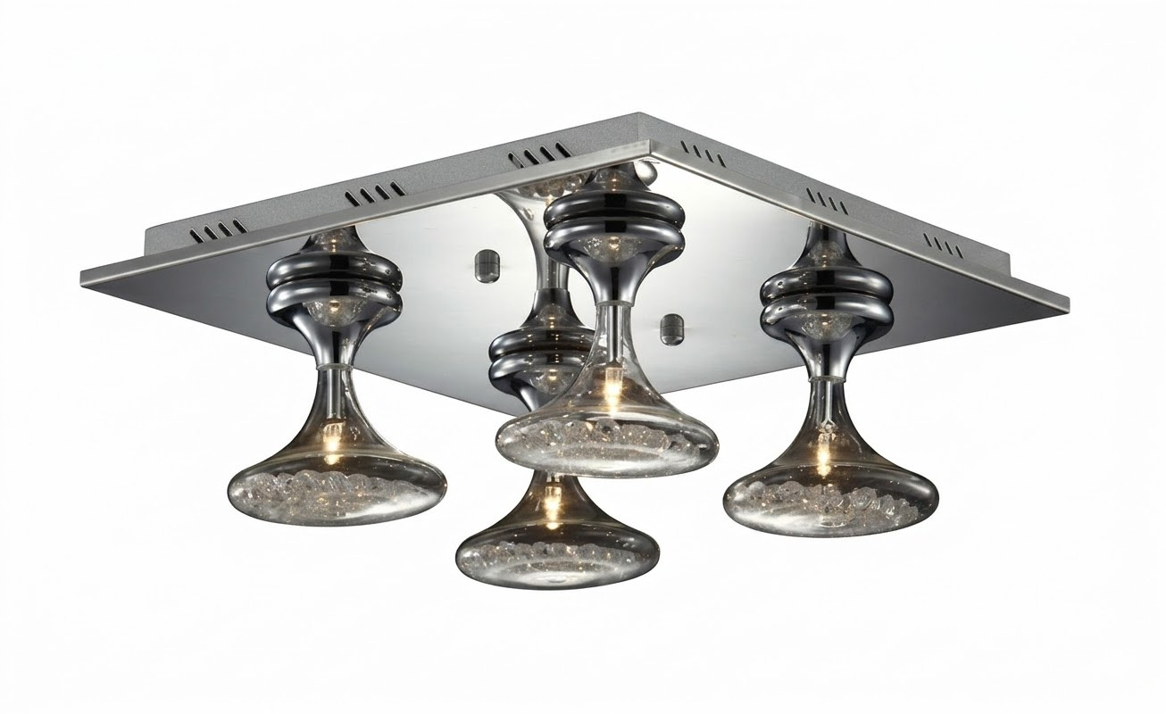 Plafon Nueva szklane dekoracyjne klosze chromowany 4xG4x20W IP20 Italux