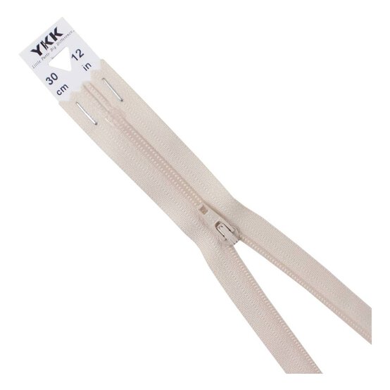 YKK Light Beige Dress and Skirt Zip 30cm