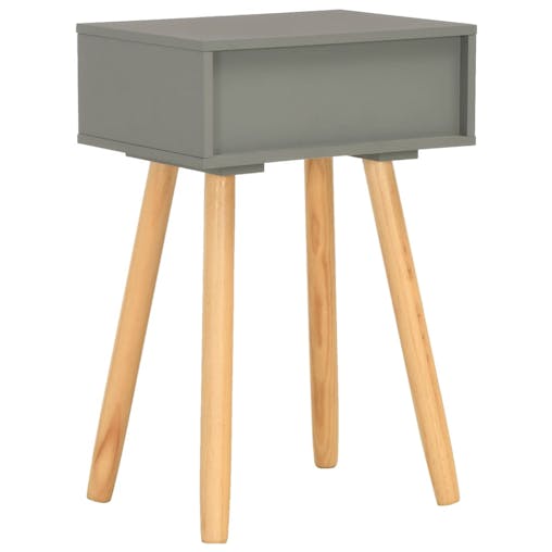 NNEVL Bedside Tables 2 pcs Grey Solid Pinewood