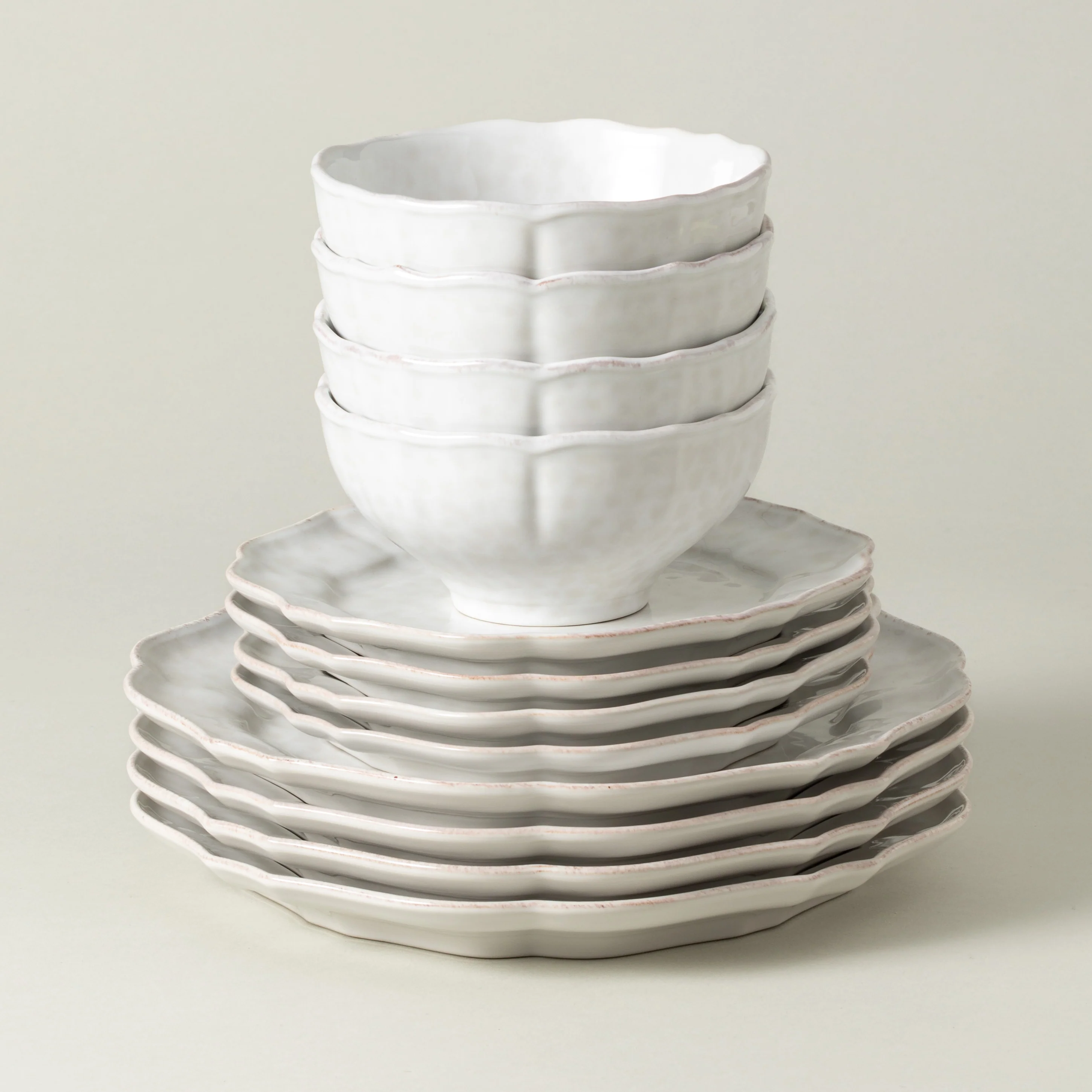 12-Piece Dinnerware Set with Bowl Impressions, Casafina by COSTA NOVA