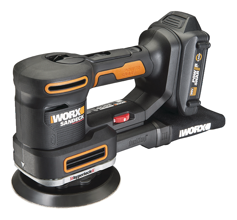WORX WX820L 20V Power Share Sandeck 5-in-1 Cordless Detail/Finishing/Random Orbital Sander Kit