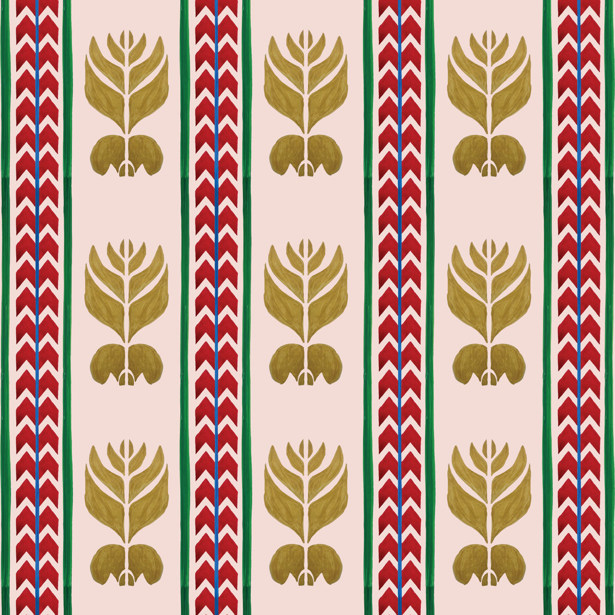 Catchii Behang Ikat Stripes pastel pink