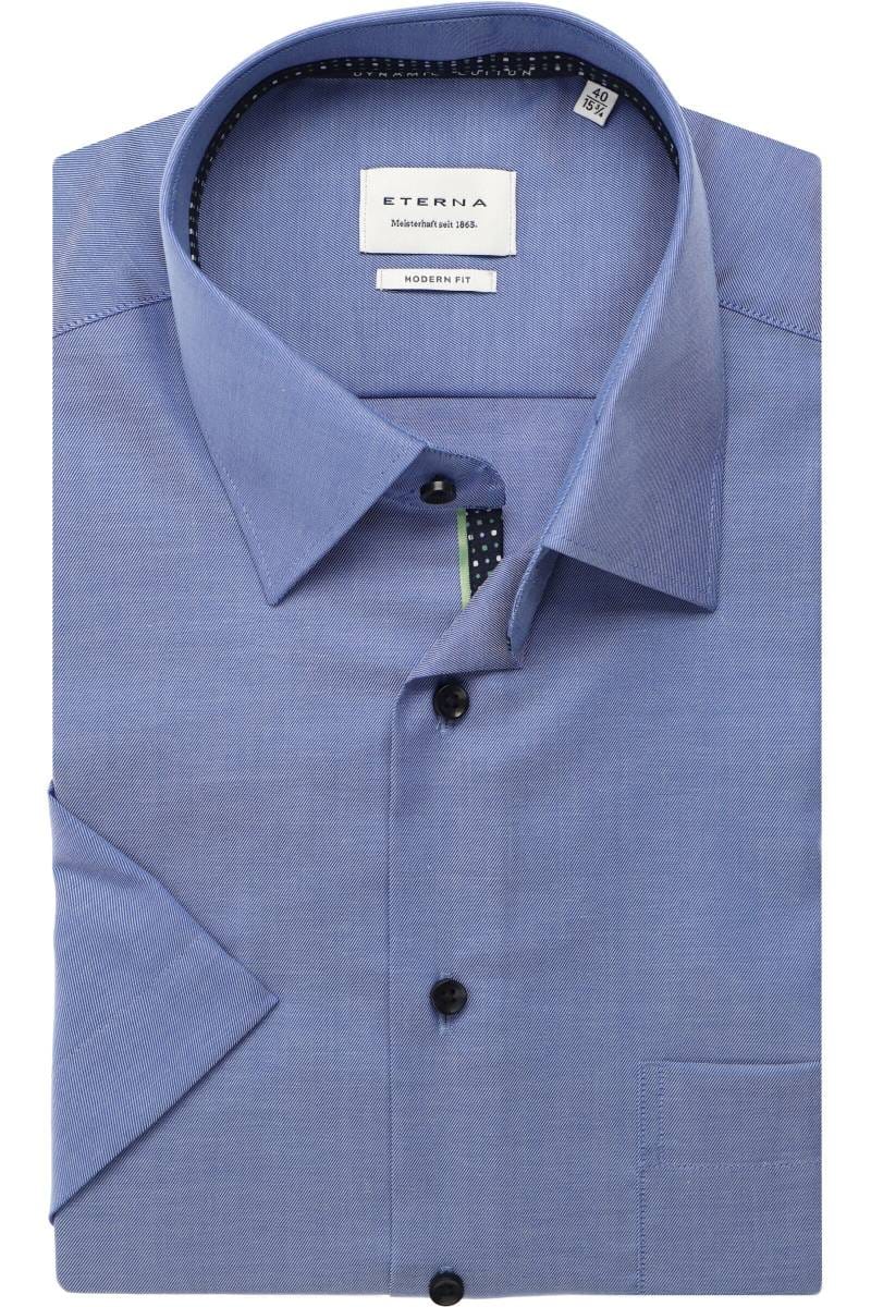 ETERNA Modern Fit Hemd blau, Einfarbig