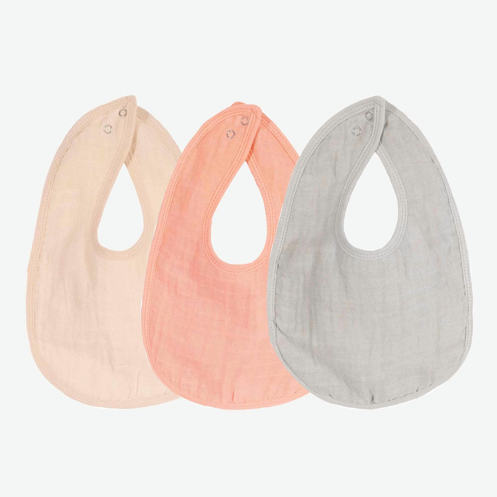 - Lot de 3 bavoirs bébé 1er âge bébé  Rose