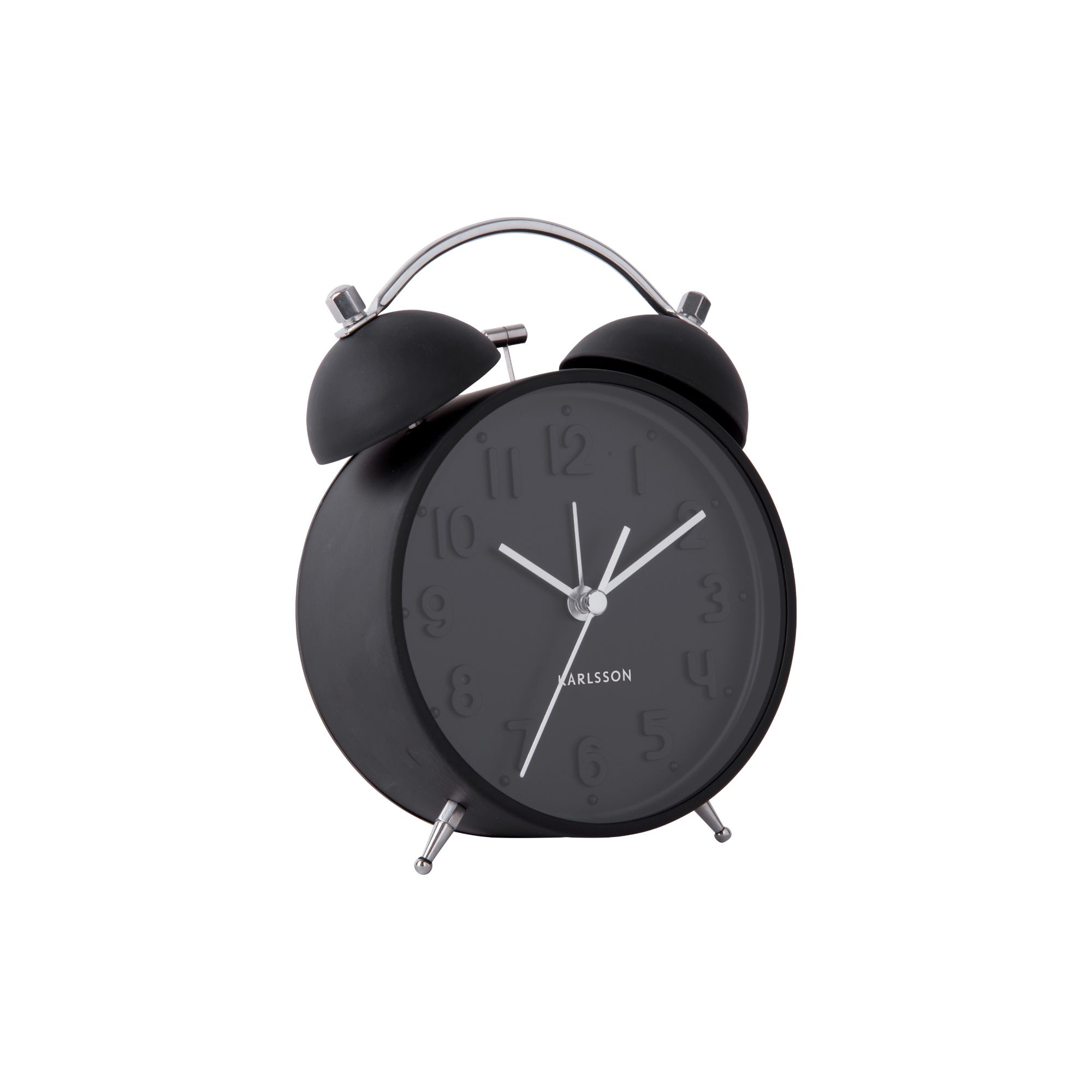 Karlsson wekker Iconic - zwart - Ø11cm
