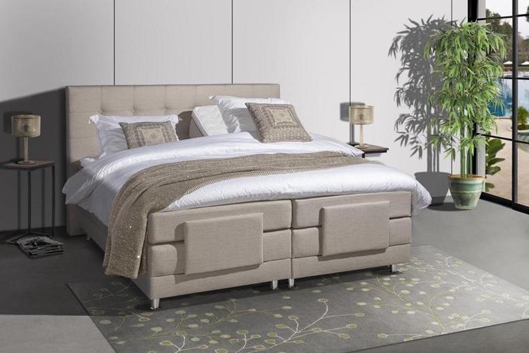 Mörgenn Elektrische boxspring Doha Beige 180x200 inclusief montage