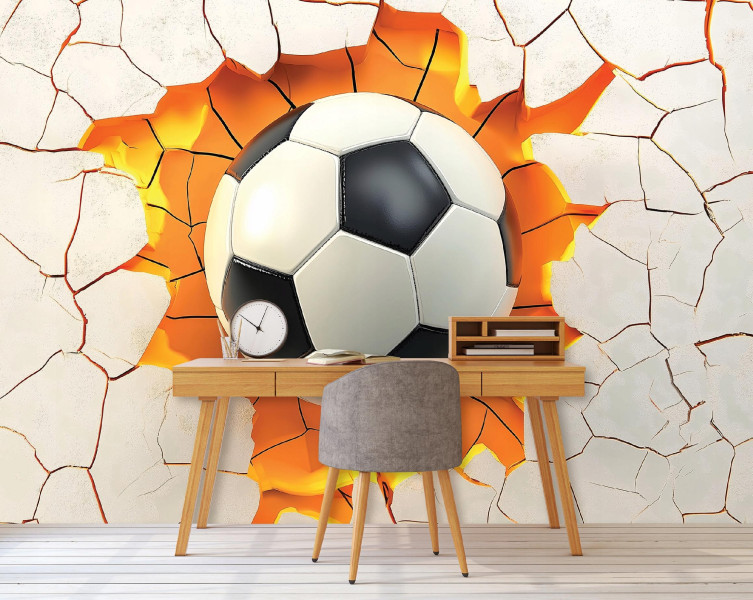 Fototapeta Dla Dzieci Chłopca 3D Piłka Tapeta Do Pokoju Dziecka 250X175