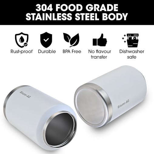 NNEMB 3.8L Double Wall Insulated Stainless Steel Water Bottle, Drink Jug with Handle, White