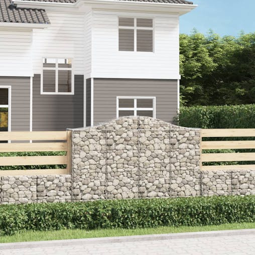 NNEVL Arched Gabion Basket 200x50x140/160 cm Galvanised Iron
