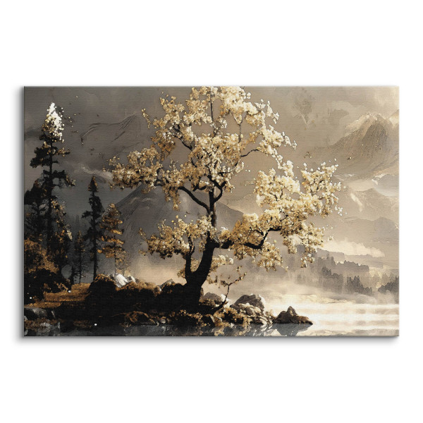 Obraz Abstrakcyjne Drzewo Na Tle Gór 30x20cm