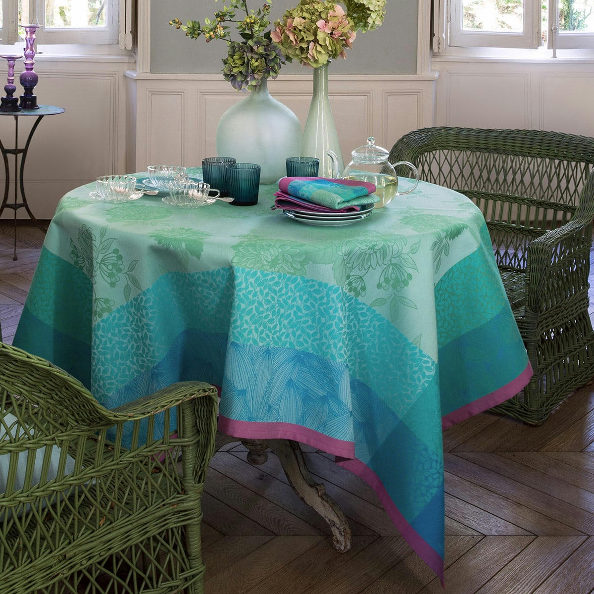 PARFUMS DE BAGATELLE - Nappe en coton capucine 175 x 175