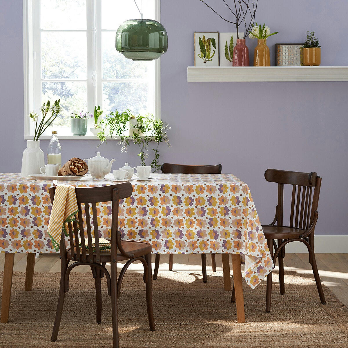 Nappe type toile cirée, pur coton souple, Orlina