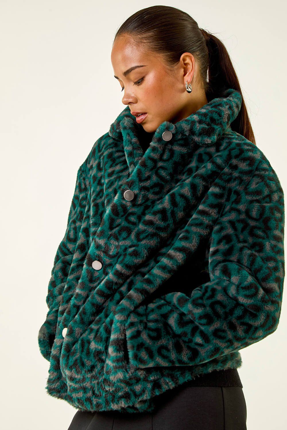 Roman Petite Leopard Fur Coat