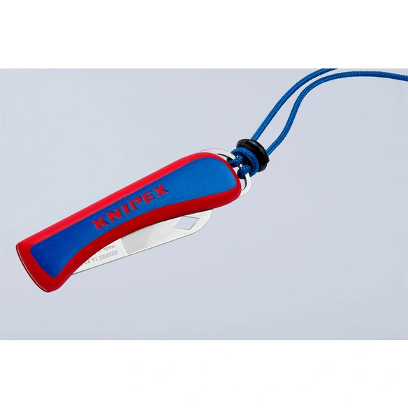 Zange, Elektriker-Klappmesser rot / blau