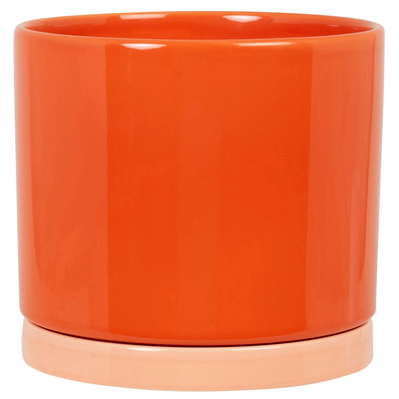 MARIZA - Cache-pot en grès rouge et rose H19