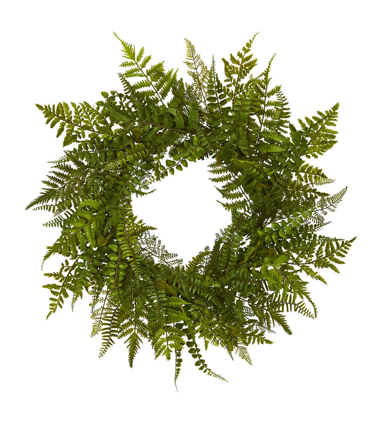 Nearly Natural 24 Mixed Fern Wreath