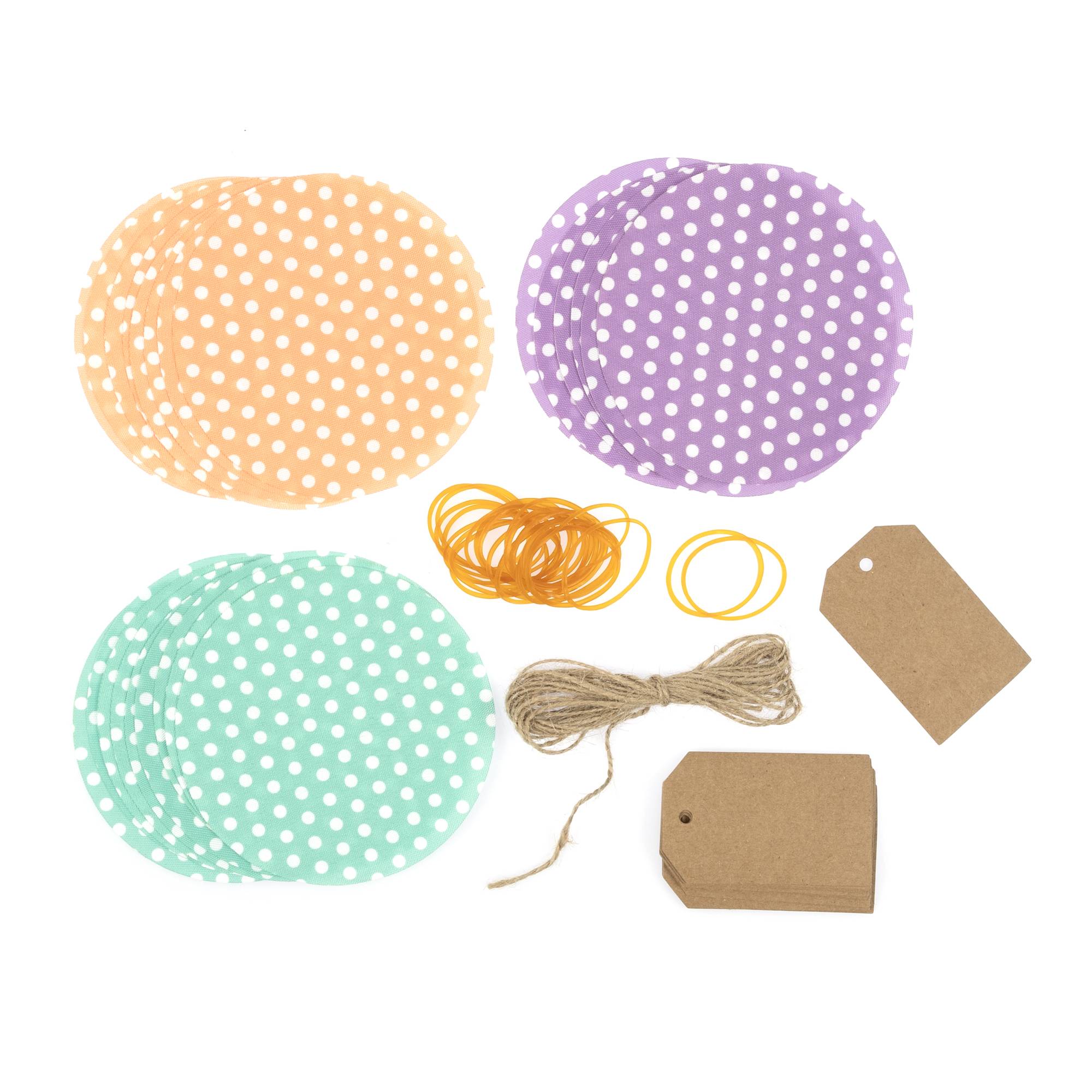 Polka Dot Jam Jar Topper Kit 24 Pack