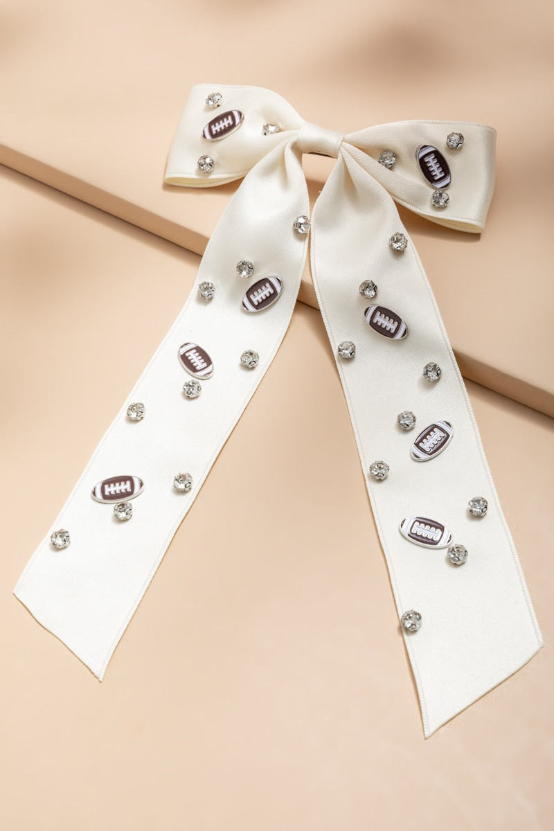 Judith Football Bow Hair Barrette