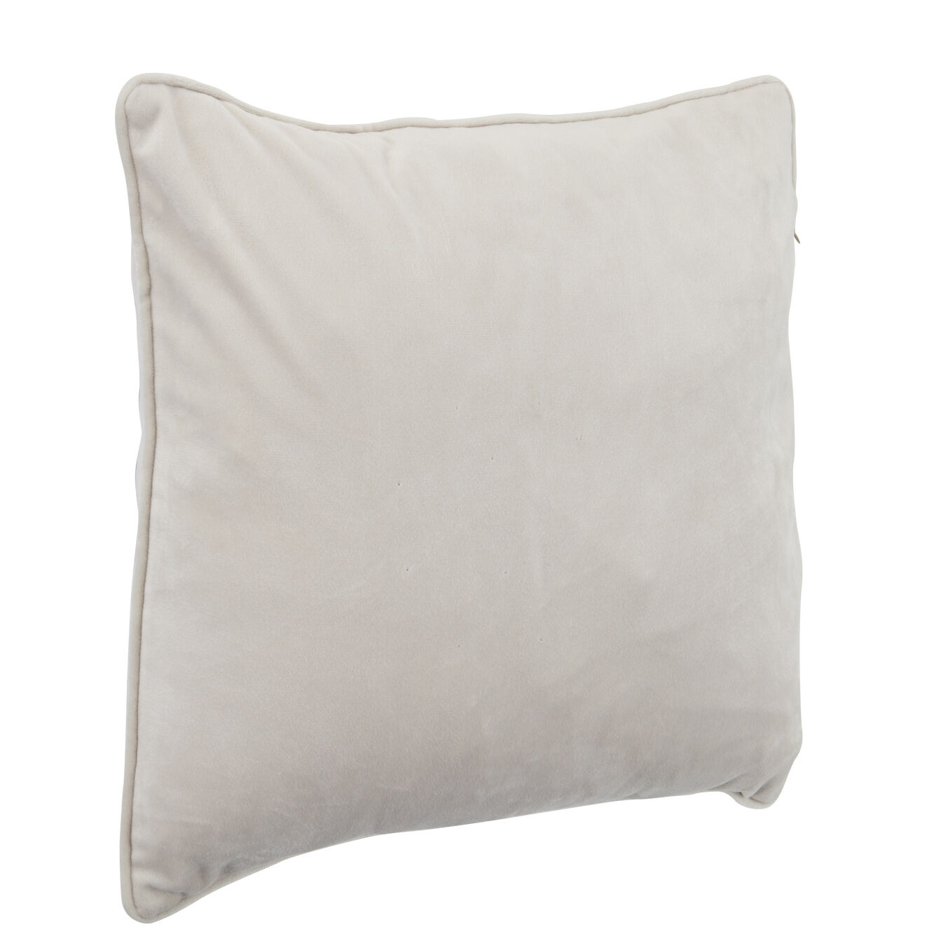 Housse de coussin en velours uni beige