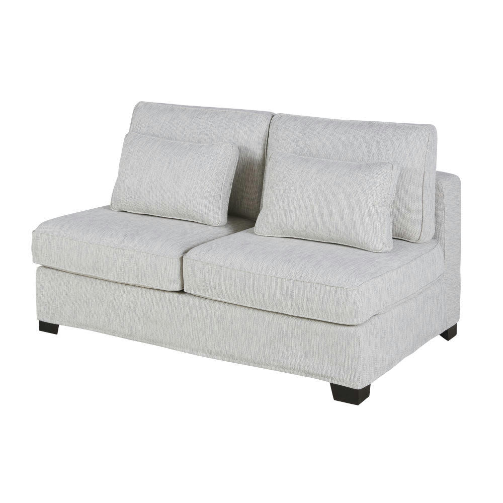 Milano - Chauffeuse pour canapé modulable 2 places en textile recyclé gris clair chiné