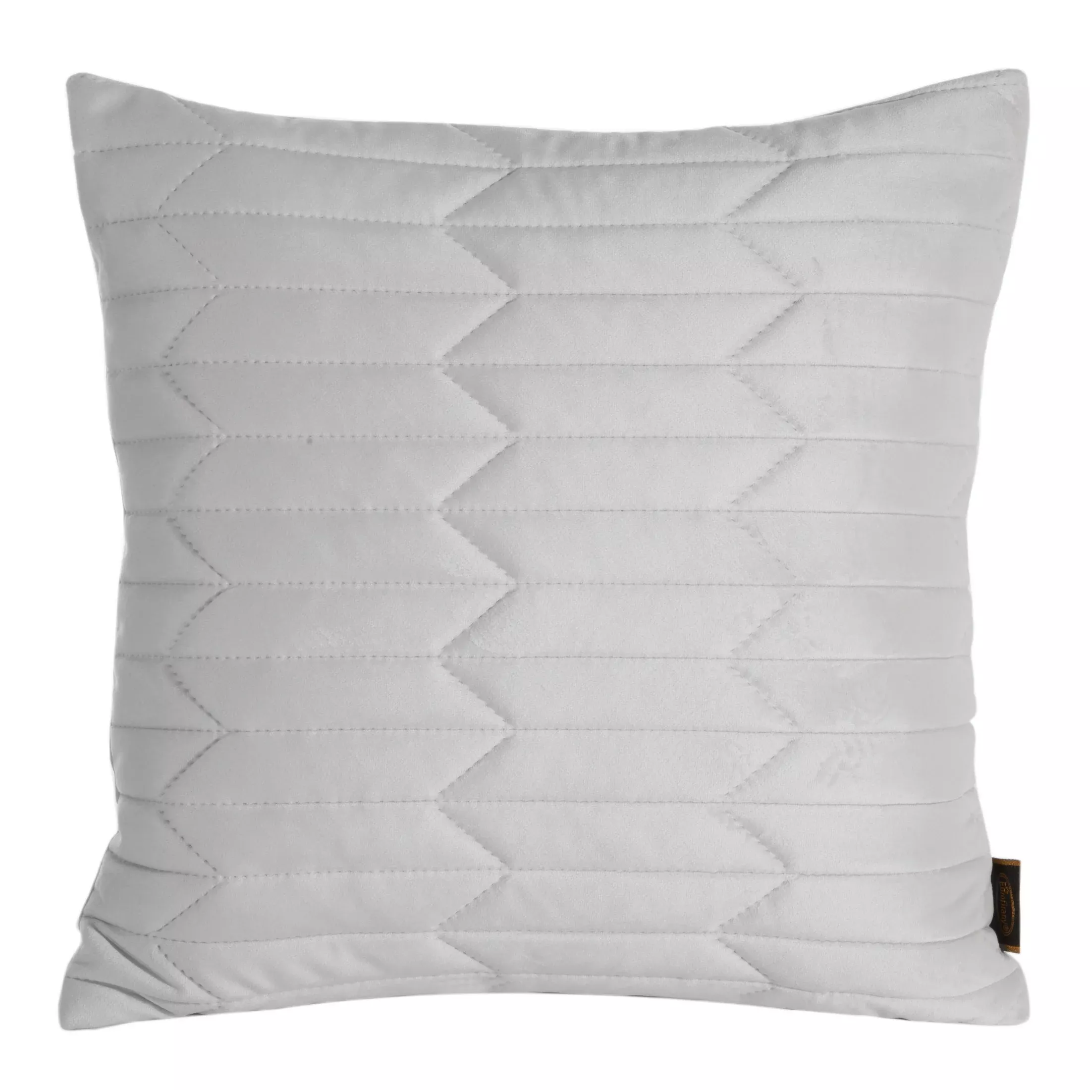 Poszewka na poduszkę 45x45 cm welwetowa, biała pikowana metodą hot press w geometryczny wzór SOFIA Eurofirany Premium