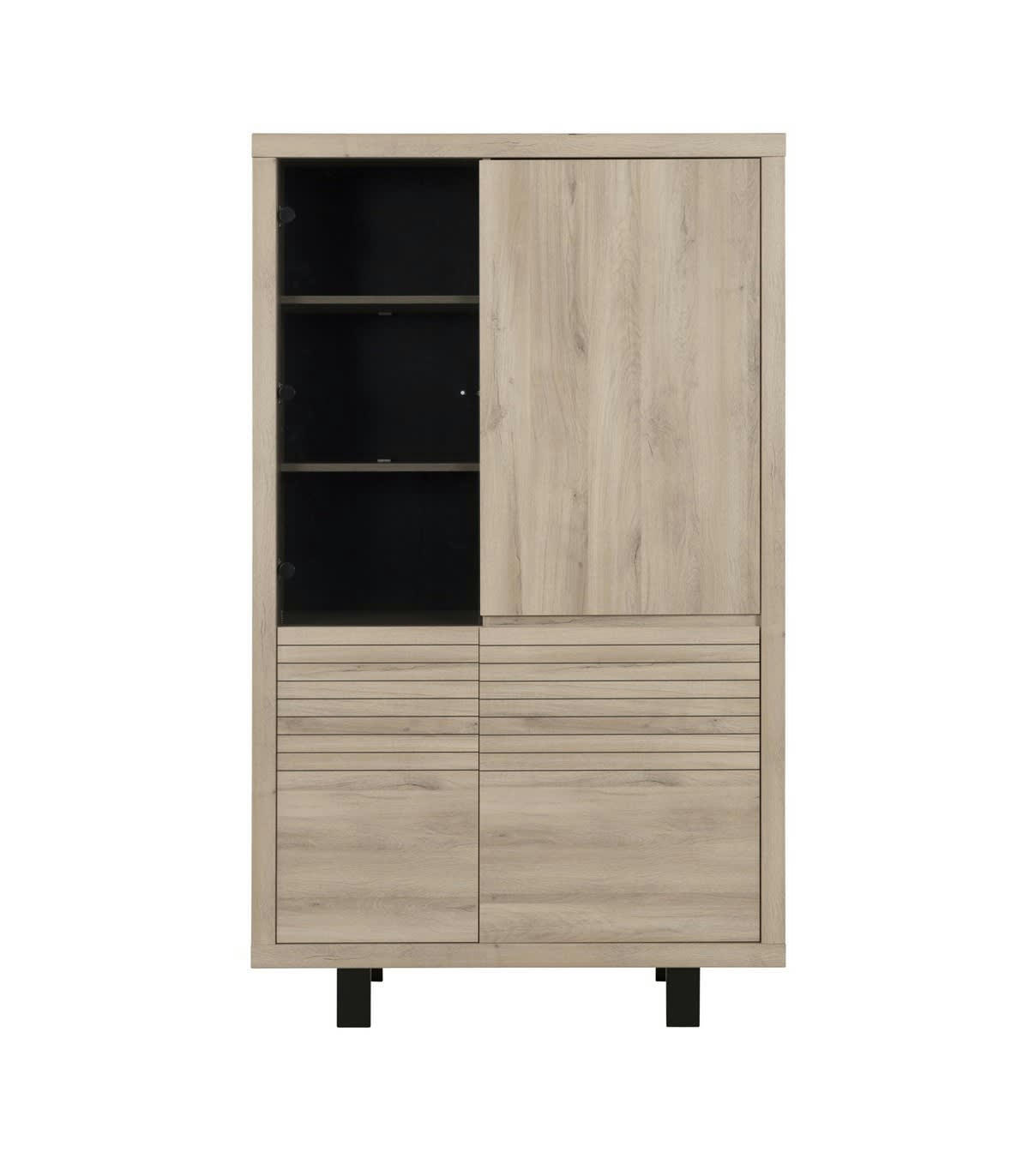 - Buffet vaisselier haut 3 portes et 1 porte vitré